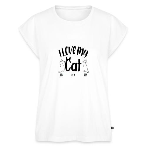I love my cat - Women's Premium Roll Up Sleeve T-Shirt