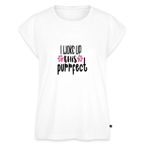 I woke up this purrfect - Women's Premium Roll Up Sleeve T-Shirt