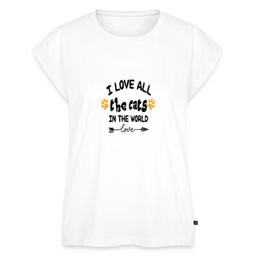 I love all the cats in the world - Women's Premium Roll Up Sleeve T-Shirt