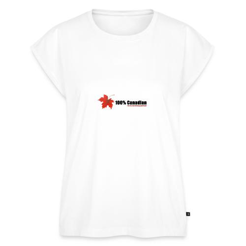 100% Canadian - Women's Premium Roll Up Sleeve T-Shirt