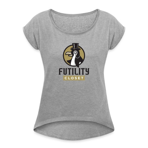 Futility Closet Logo - Color - Women's Roll Cuff T-Shirt