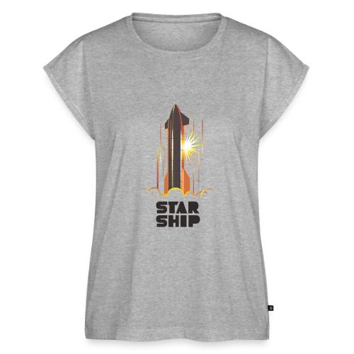 Star Ship Mars - Light - Women's Premium Roll Up Sleeve T-Shirt