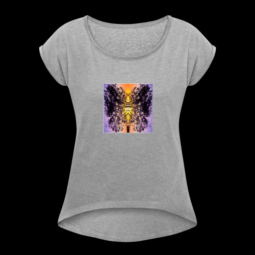 Butterfly Tree - Women's Roll Cuff T-Shirt