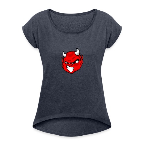 Rebelleart devil - Women's Roll Cuff T-Shirt
