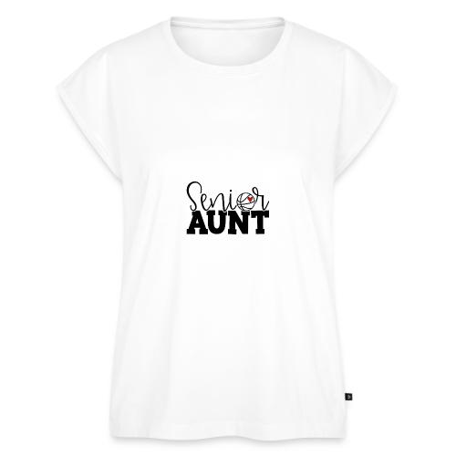 Senior Basketball Aunt - Women's Premium Roll Up Sleeve T-Shirt