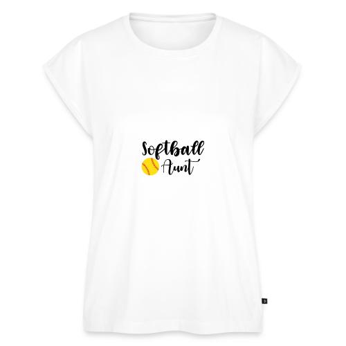 Softball Aunt - Women's Premium Roll Up Sleeve T-Shirt