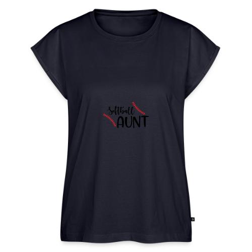 Softball Aunt - Women's Premium Roll Up Sleeve T-Shirt