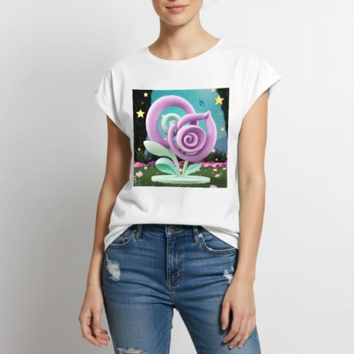 Lila Bloom | Double Floral Eco-Inspired Art - Women's Premium Roll Up Sleeve T-Shirt