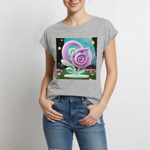 Lila Bloom | Double Floral Eco-Inspired Art - Women's Premium Roll Up Sleeve T-Shirt