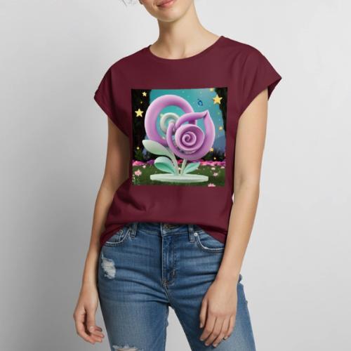 Lila Bloom | Double Floral Eco-Inspired Art - Women's Premium Roll Up Sleeve T-Shirt