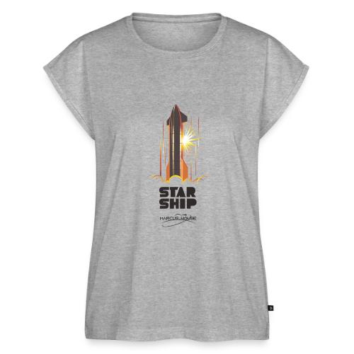 Star Ship Mars - Light - With Logo - Women's Premium Roll Up Sleeve T-Shirt