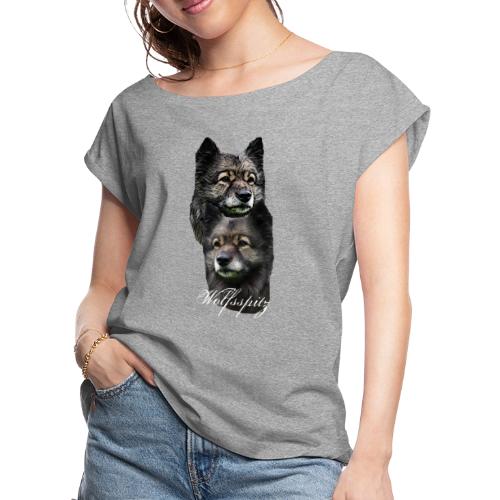 Dog,dog head,dog face,dog face dog head dog breed - Women's Roll Cuff T-Shirt