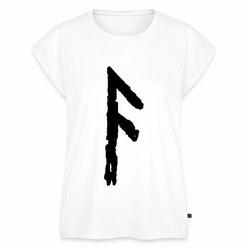 Elder Futhark Rune Ansuz - Letter A - Women's Premium Roll Up Sleeve T-Shirt