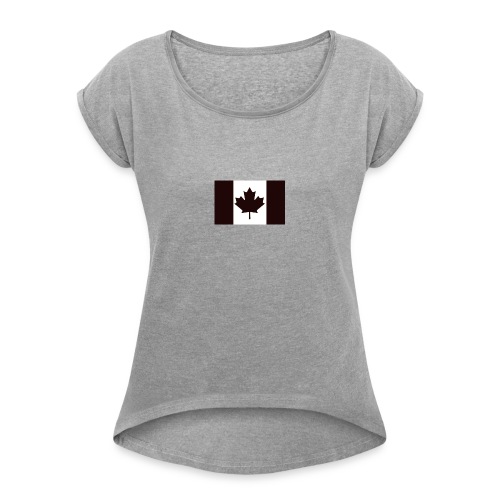 Military canadian flag - Women's Roll Cuff T-Shirt