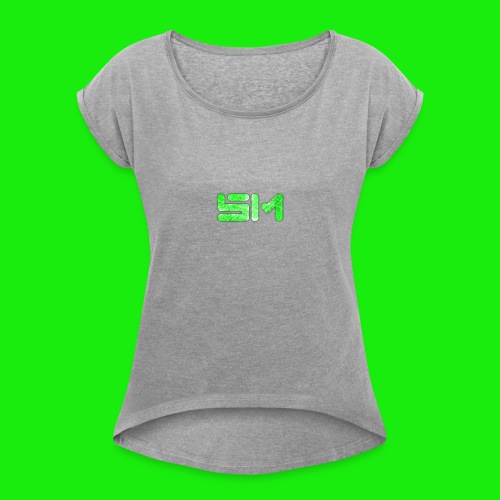 SloMotion logo - Women's Roll Cuff T-Shirt