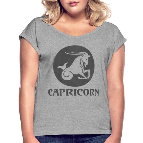 Capricorn Astrological Sign - Women's Roll Cuff T-Shirt