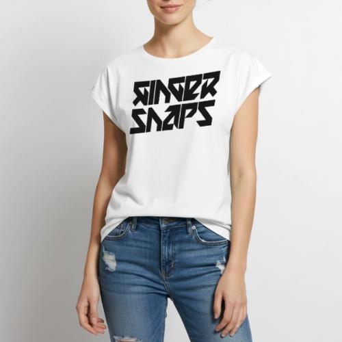 Ginger Snap5 logo (two lines black) - Women's Premium Roll Up Sleeve T-Shirt