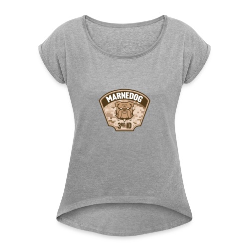 Desert Marne Dog (3rd ID) - Women's Roll Cuff T-Shirt