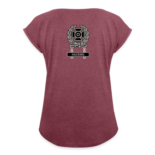 Expert Hacker Qualification Badge - Women's Roll Cuff T-Shirt