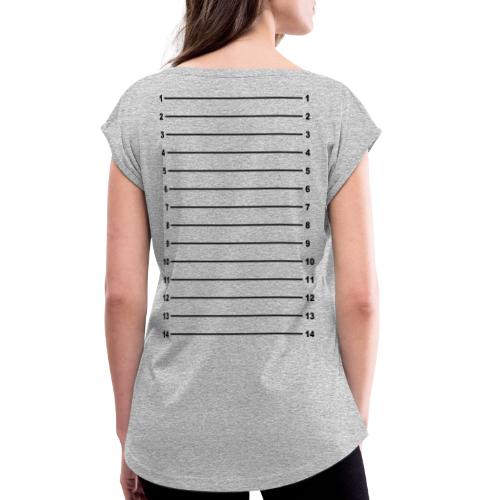 Length Check T-Shirt Plain - Women's Roll Cuff T-Shirt