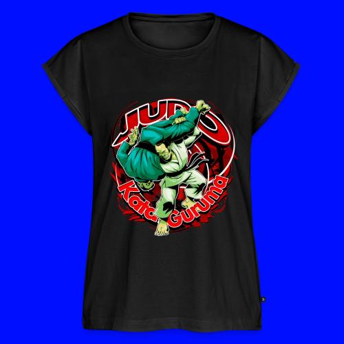 Judo Shirt - Kata Guruma - Women's Premium Roll Up Sleeve T-Shirt