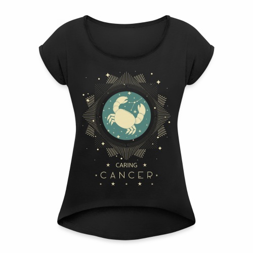 Protective Cancer Constellation Month June July - Women's Roll Cuff T-Shirt