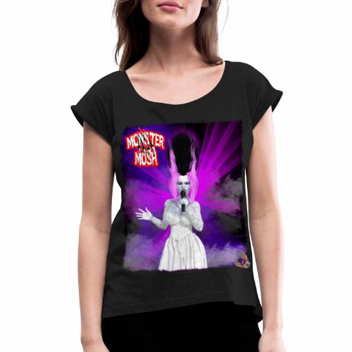 Monster Mosh Bride Of Frankie Singer Gown Variant - Women's Roll Cuff T-Shirt