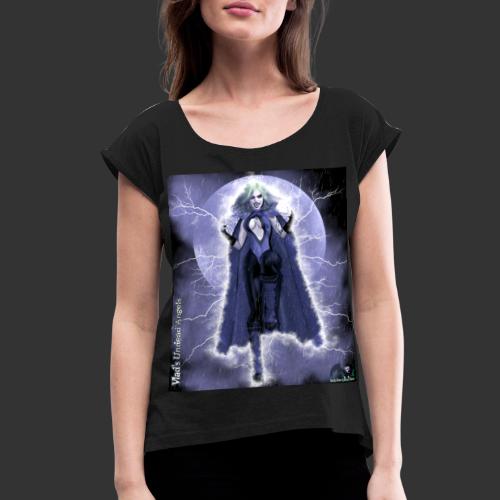Vampiress Juliette Lightning F002 Superhero - Women's Roll Cuff T-Shirt