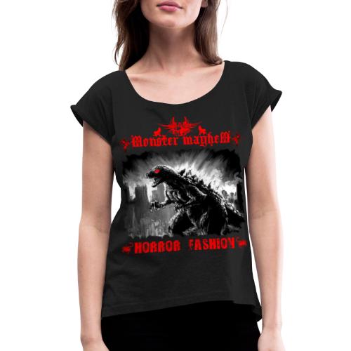 Monster Mayhem 1 - Women's Roll Cuff T-Shirt