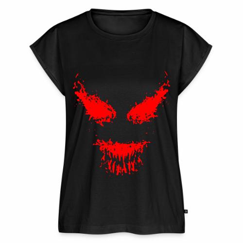 Creepy Monster Nightmare Halloween Face - Women's Premium Roll Up Sleeve T-Shirt