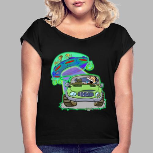 GrisDismation Ongher's UFO Alien Abduction - Women's Roll Cuff T-Shirt