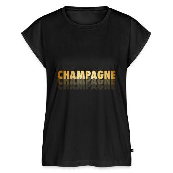 Champagne - Women's Premium Roll Up Sleeve T-Shirt - black - Front - AI Model Female 180 light (180cm)