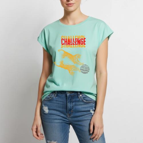 Double tiger fashion, jungle feline animals. - Women's Premium Roll Up Sleeve T-Shirt