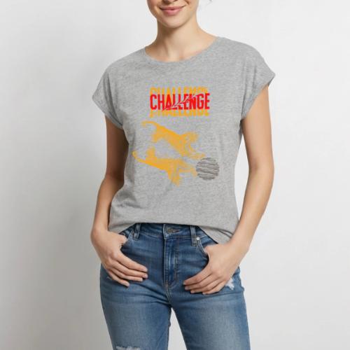 Double tiger fashion, jungle feline animals. - Women's Premium Roll Up Sleeve T-Shirt