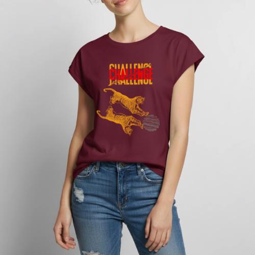 Double tiger fashion, jungle feline animals. - Women's Premium Roll Up Sleeve T-Shirt