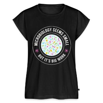 Microbiology, organism, biotechnology, medicative - Women's Premium Roll Up Sleeve T-Shirt - black - Front - AI Model Female 180 light (180cm)