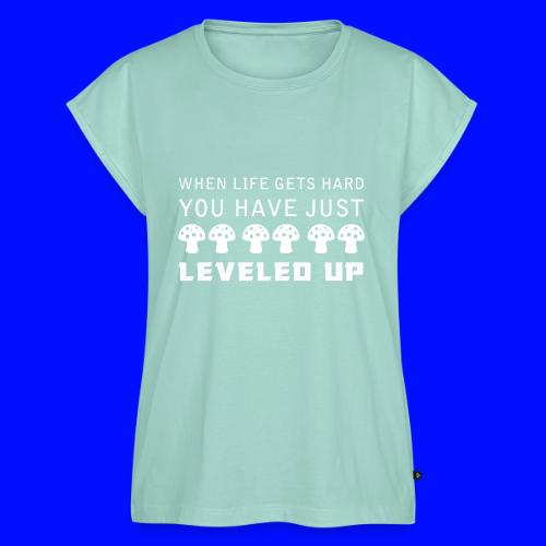 Level Up - Women's Premium Roll Up Sleeve T-Shirt