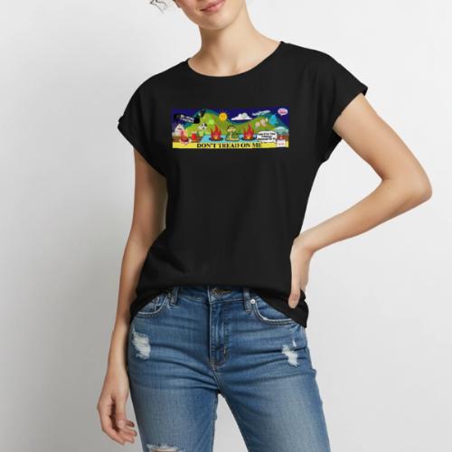 Freedom Collage Design - Women's Premium Roll Up Sleeve T-Shirt