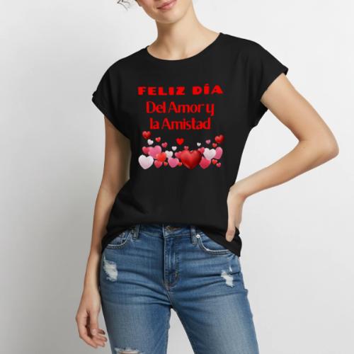 Design Happy Day of Love and Friendship, February. - Women's Premium Roll Up Sleeve T-Shirt