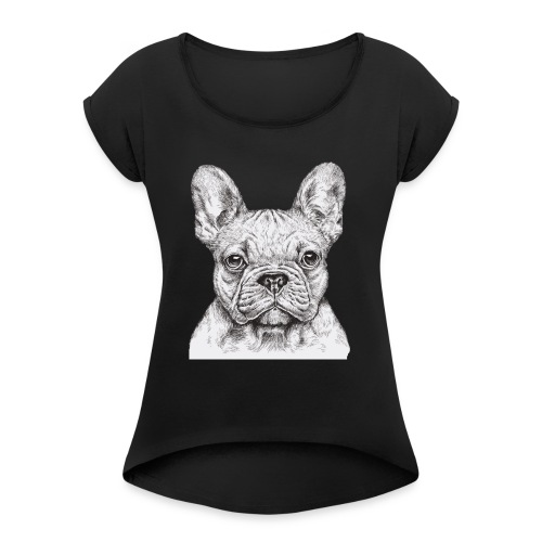 French Bulldog - Women's Roll Cuff T-Shirt