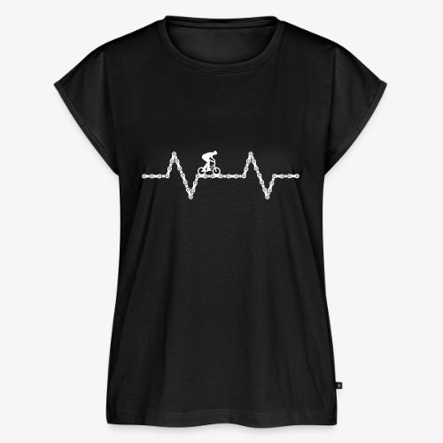 bmx bike heartbeat - Women's Premium Roll Up Sleeve T-Shirt