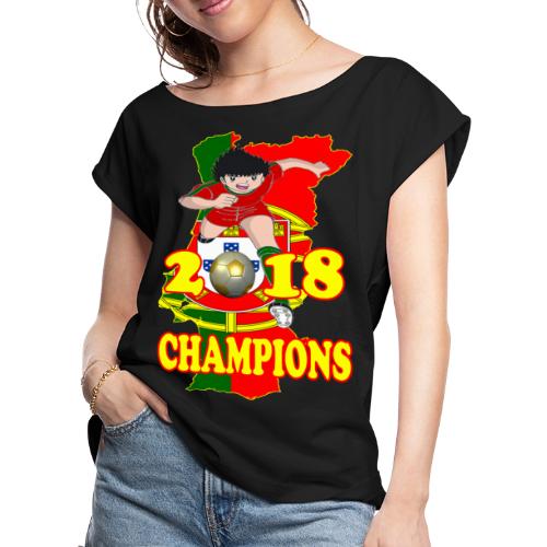 Portugal World Cup Champions 2018 - Women's Roll Cuff T-Shirt