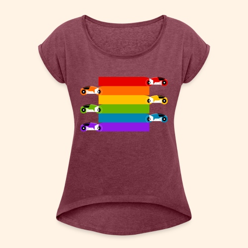 Pride on the Game Grid - Women's Roll Cuff T-Shirt