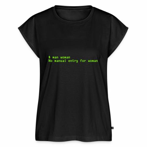man woman. No manual entry for woman - Women's Premium Roll Up Sleeve T-Shirt