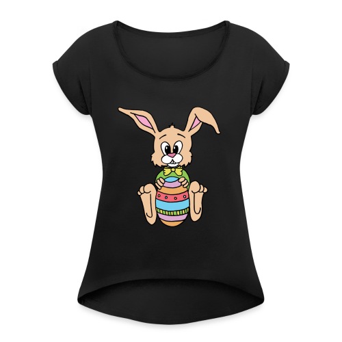 Easter Bunny Shirt - Women's Roll Cuff T-Shirt