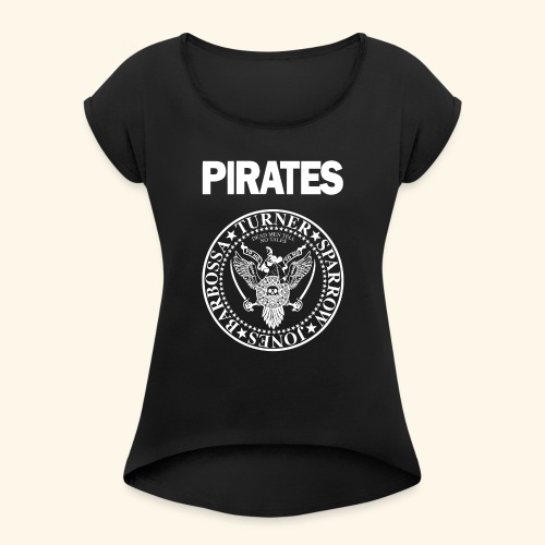 Punk Rock Pirates [heroes] - Women's Roll Cuff T-Shirt