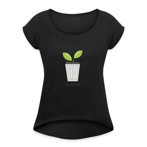 ShareWaste logo - Women's Roll Cuff T-Shirt
