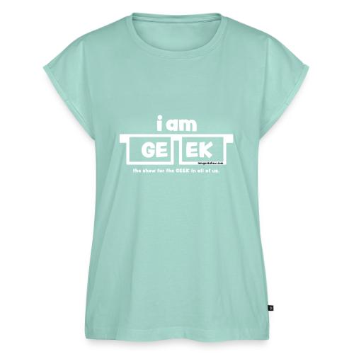 iamGEEK classic White - Women's Premium Roll Up Sleeve T-Shirt