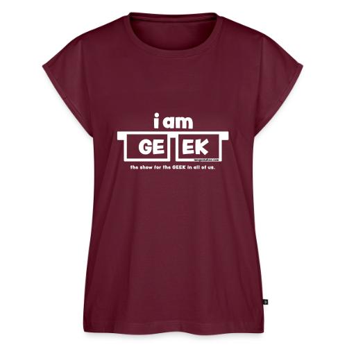 iamGEEK classic White - Women's Premium Roll Up Sleeve T-Shirt