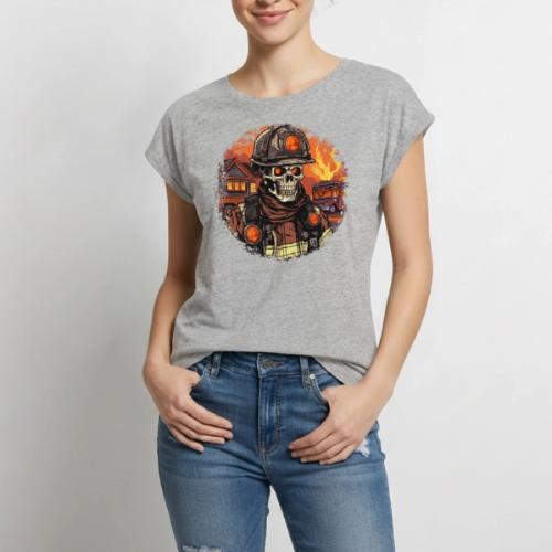 Skeletons Firefighter / fireman skeleton - Women's Premium Roll Up Sleeve T-Shirt